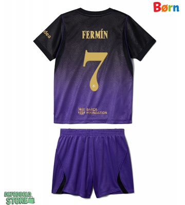 Barcelona Fermin Lopez #7 Replika Babytøj Udebanesæt Børn 2026-27 Kortærmet (+ Korte bukser)